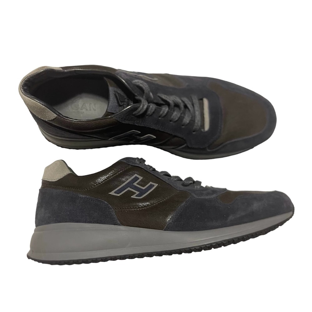 Hogan Men’s Grey and Brown leather Sneakers